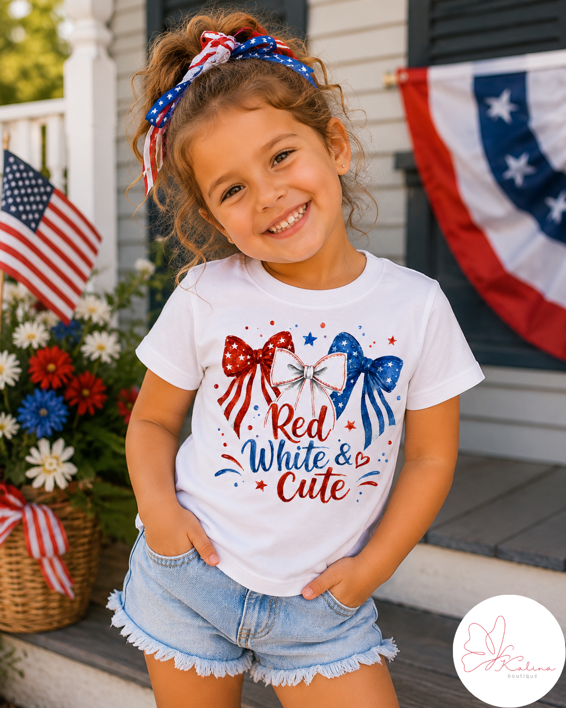 Red, White & Cute Kids Tee