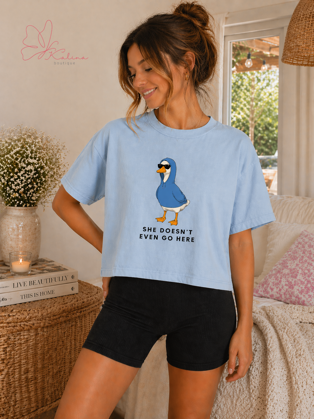 She Doesn't Even Go Here Crop Tee