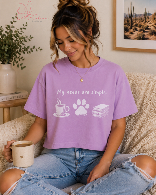 Simple Needs Graphic Crop Tee