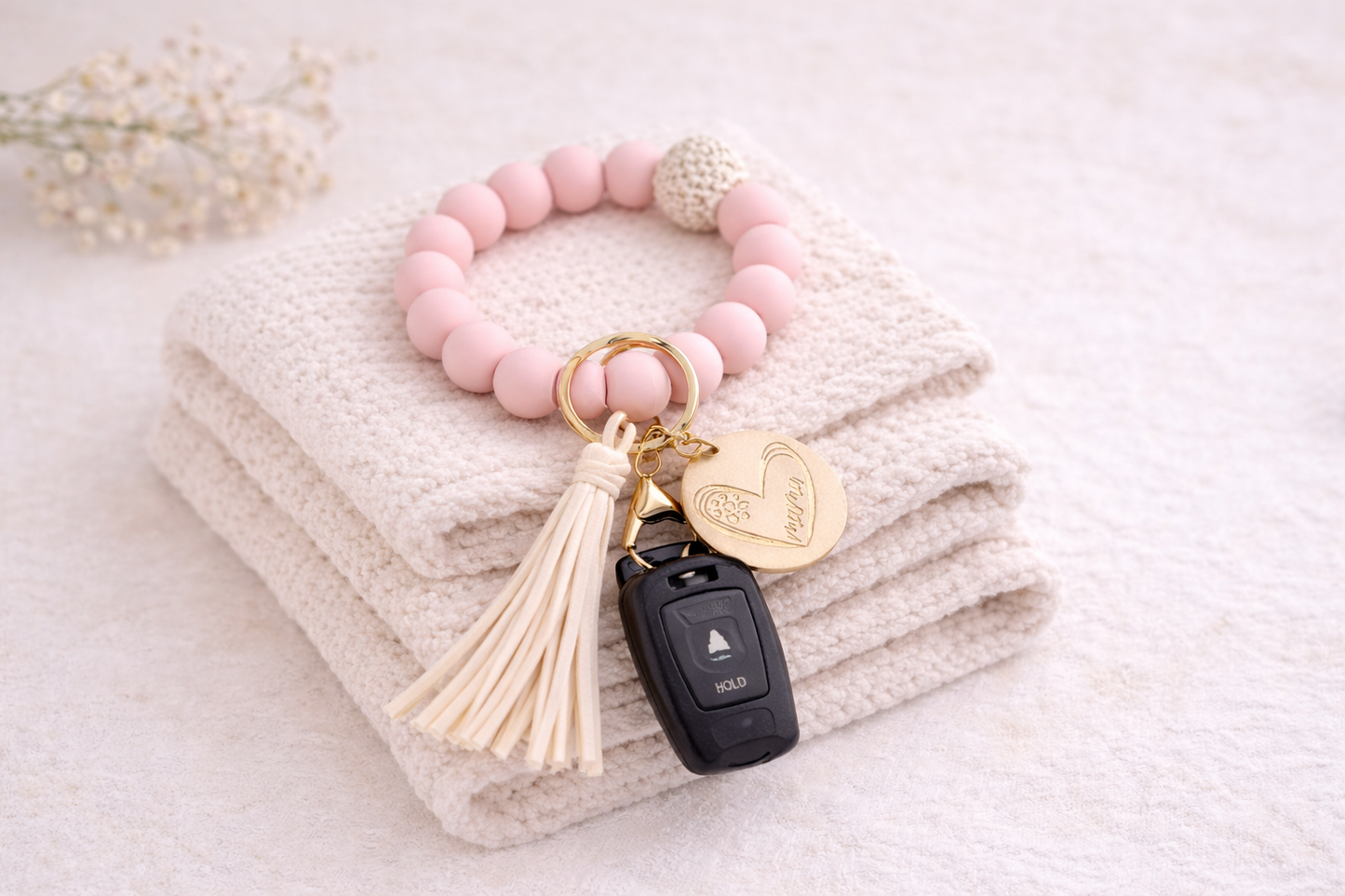 Mama Wristlet Keychain (Soft Pink)