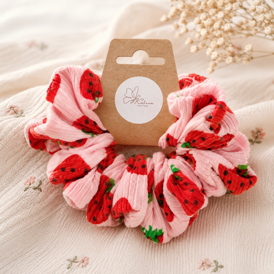 Strawberry Sweetheart Scrunchie