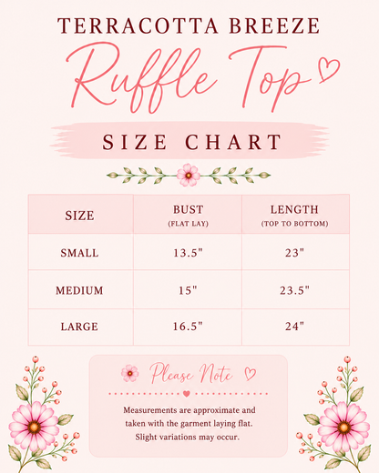 Terracotta Breeze Ruffle Top
