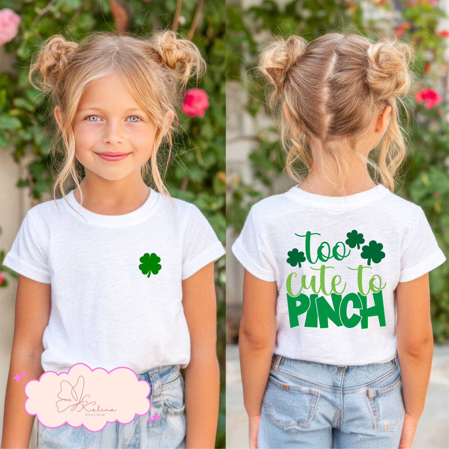 Too Cute to Pinch Girls Tee (BACK)