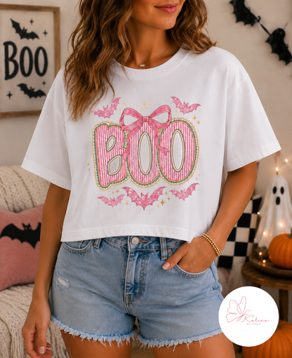 Pink Coquette BOO Halloween Graphic Tee