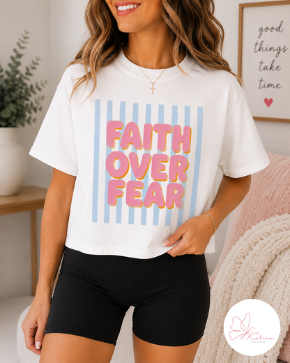 Faith Over Fear Retro Graphic