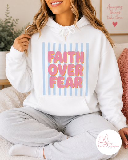 Faith Over Fear Retro Graphic