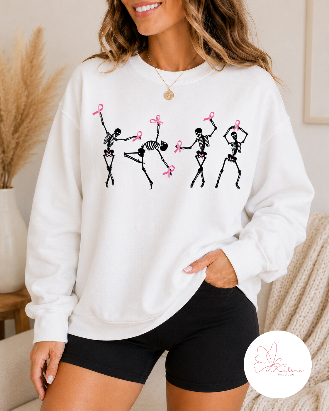 Pink Ribbon Skeleton Crew Graphic