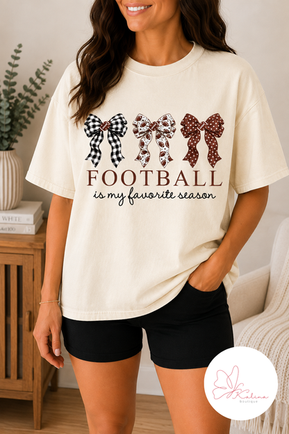 Football Is My Favorite Season Bow Graphic