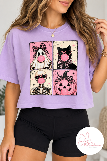 Pink Bubblegum Spooky Crew Halloween Graphic