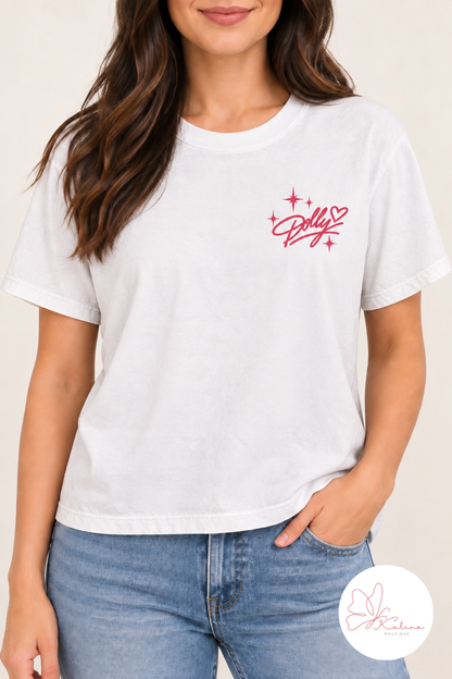 Dolly Queen of Hearts Tribute Tee – Front & Back Design