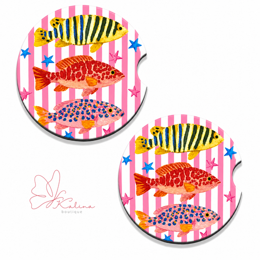 Coastal Reef Fish Car Coasters