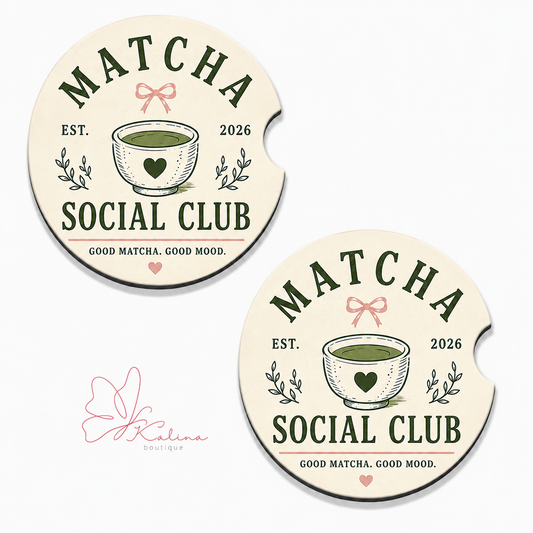 Matcha Social Club Car Coasters