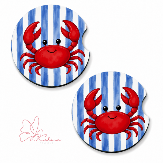 Red Crab Car Coasters
