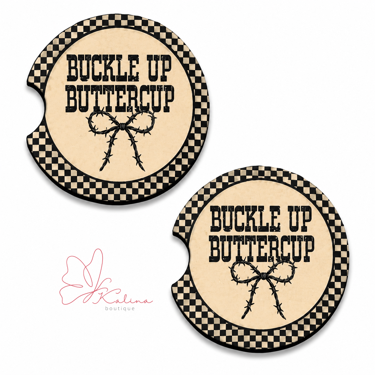 Buckle Up Buttercup Car-Coasters
