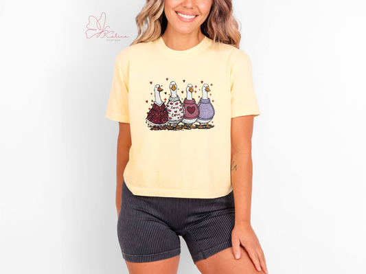 Flocking In Love Crop Tee