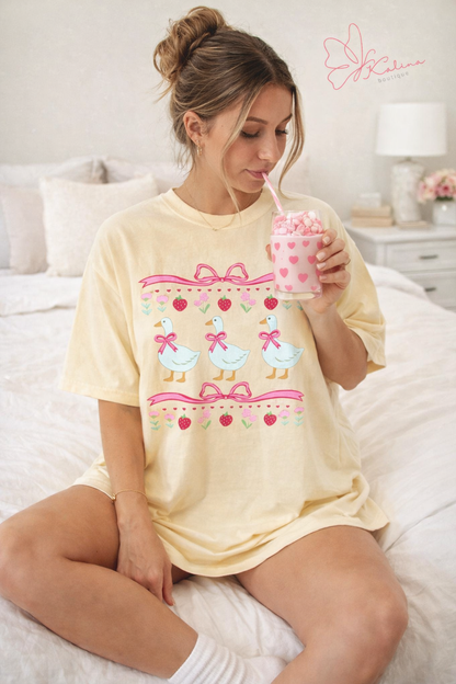 Sweet Goose & Strawberry Graphic Tee